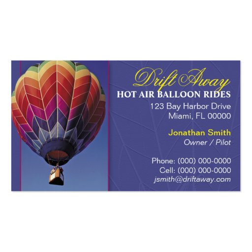 Hot Air Balloon Business Card (front side)