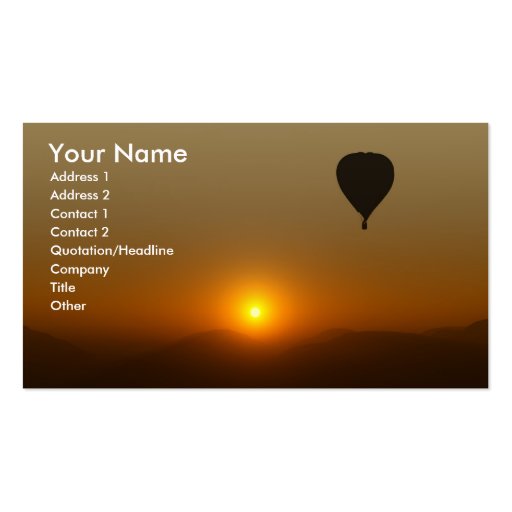 Hot Air Balloon Business Card Templates
