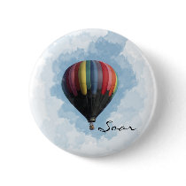 Hot Air Balloon Pinback Button