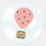 Hot Air Balloon Dreams round stickers