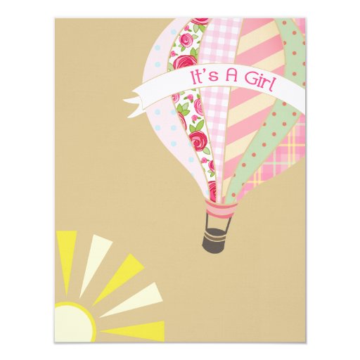 Hot Air Balloon Girly Baby Shower Invitation Zazzle Hot Air Balloon Girly Baby Shower Invitation Zazzle