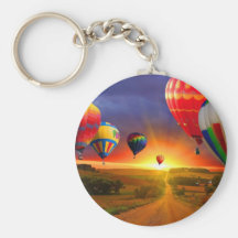 hot air balloon image keychain
