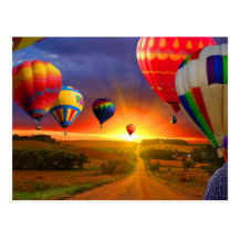 hot air balloon image postcards