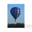 Hot air balloon in flight greeting card by Thorninger Hot air balloon in flight greeting card