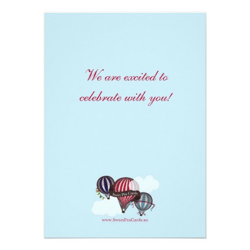 Hot Air Balloon Lil Man Shower Invitation