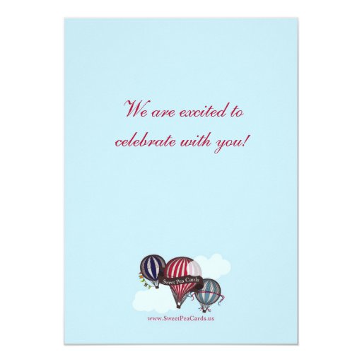 Hot Air Balloon Lil Man Shower Invitation