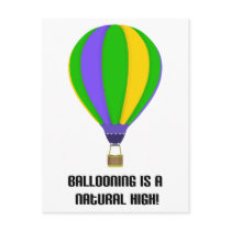 Hot Air Balloon Natural High Postcard by mariannegilliand Hot Air Balloon Natural High Postcard