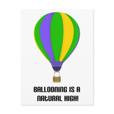 Hot Air Balloon Natural High Postcard by mariannegilliand