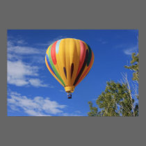 Hot Air Balloon over Quail Lake, Cheyenne Hills posters