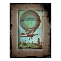 Hot Air Balloon Over the Harbor Post Card