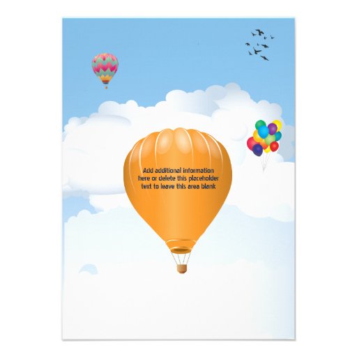 Hot Air Balloon Party Announcement