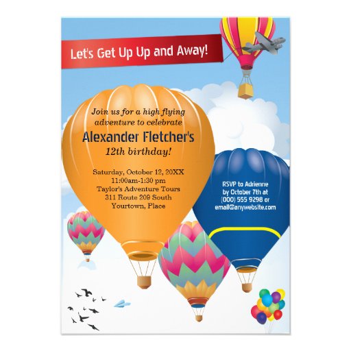Hot Air Balloon Party Announcement