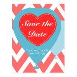 Hot Air Balloon Retro Save the Date Postcard postcards