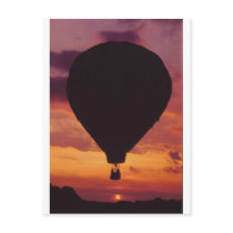 Hot Air Balloon silhouetted against a Sunset Post Cards