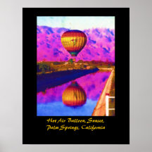Hot Air Balloon, Sunset, Palm Springs, California Print