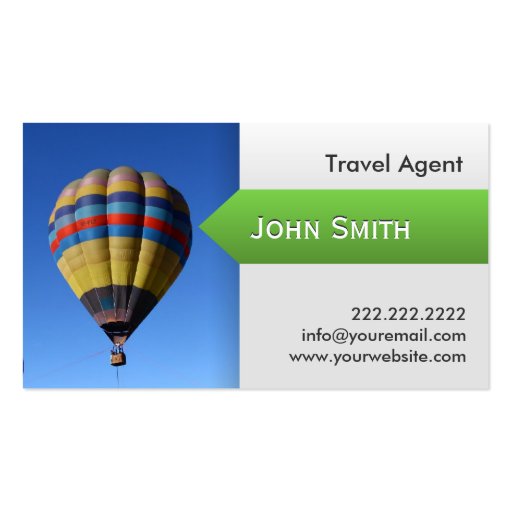 Hot Air Balloon Travel Agent Business Card (front side)