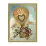 Hot Air Balloon With Flowers Valentine Cards, Gift Post Cards