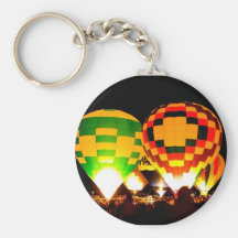 Hot Air Balloons Glowing at Night Key Chains