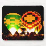 Hot Air Balloons Glowing at Night Mousepad