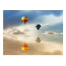 Hot Air Balloons Water Reflection Post Cards