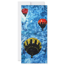 hot air balloons watercolor painting illustration rack card design