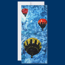hot air balloons watercolor painting illustration rack cards