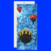 hot air balloons watercolor painting illustration rack card design