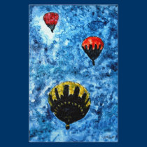 hot air balloons watercolor painting illustration stationery