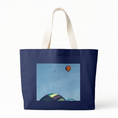 Hot air balloons, with parachute tote bags by bluebirdcanflyphotos