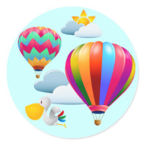 HOT AIRS BALLOONS AND STORK stickers