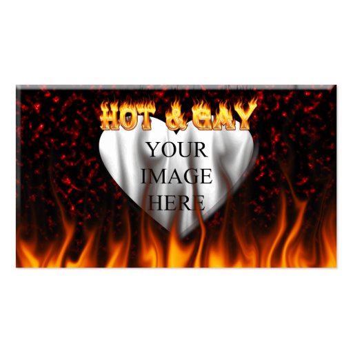Hot and Gay fire and flames red marble Business Card Template
