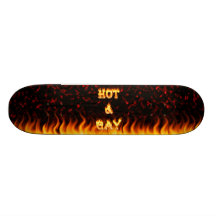 Hot and Gay fire and flames red marble Skate Board