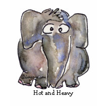 Hot and Heavy Cartoon Elephant T Shirt by zooogle Hot and Heavy Cartoon Elephant T Shirt