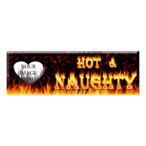 Hot and naughty fire and red marble heart. business card template
