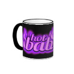 "hot babe" purple flame set my world on fire mug