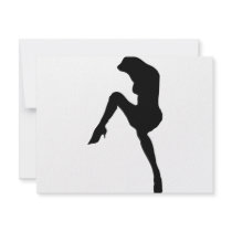 hot babe silhouette icon invitations