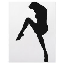 hot babe silhouette icon letterhead