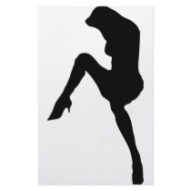 hot babe silhouette icon stationery