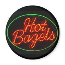Hot Bagels Refrigerator Magnet