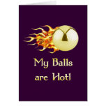 Hot Balls Flaming Pinball Greeting Card