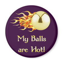 Hot Balls Flaming Pinball Refrigerator Magnet