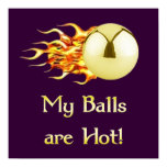Hot Balls Flaming Pinball Posters