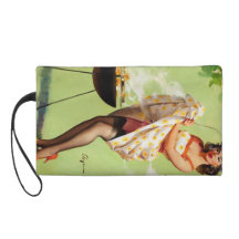 Hot Barbecue Time - Retro Pin Up Girl Wristlet Clutch