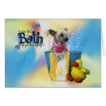 Hot Bath - Chinese Crested - Sasha cards