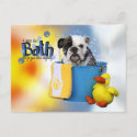 Hot Bath - English Bulldog - Delilah Postcard