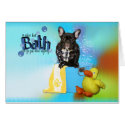 Hot Bath - French Bulldog - Teal card
