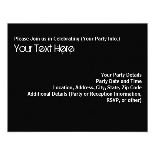 Hot Black and White Swirl Photo Party Invitation