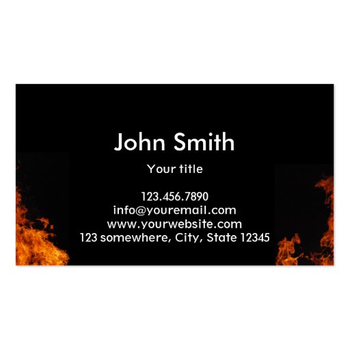 Hot Burning Fire BBQ Business Card (back side)