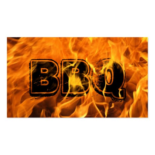 Hot Burning Fire BBQ Business Card (front side)