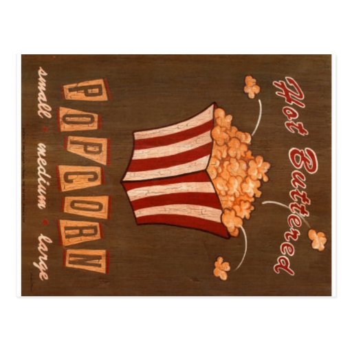 Hot Buttered Popcorn Vintage Ad Postcard 2 Zazzle